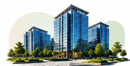 Modern corporate office buildings