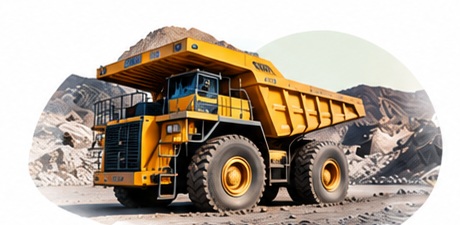 Heavy mining truck at an industrial mine