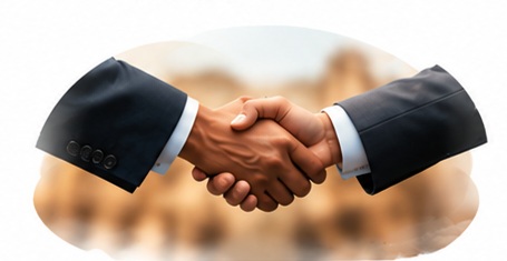 Business partners shaking hands