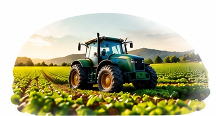 Tractor working in agricultural fields