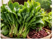 Local leafy vegetables and beans
